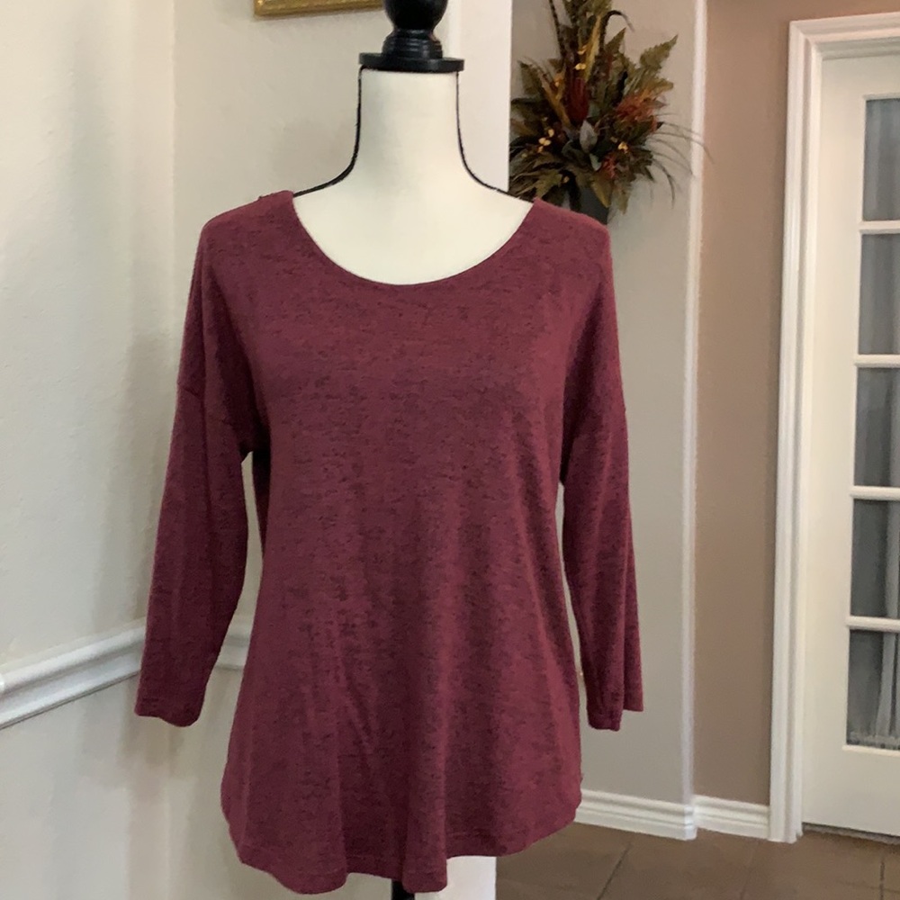 Bobeau maroon long sleeve sweater Size L